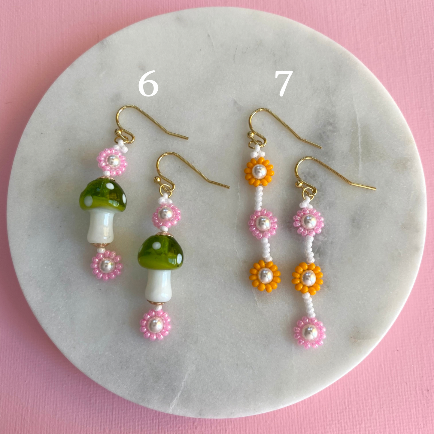 Shroom Beaded Earrings