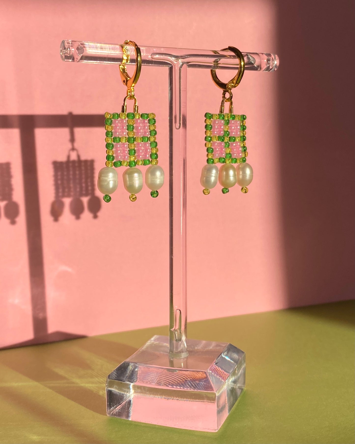 Pearly Window Hoops