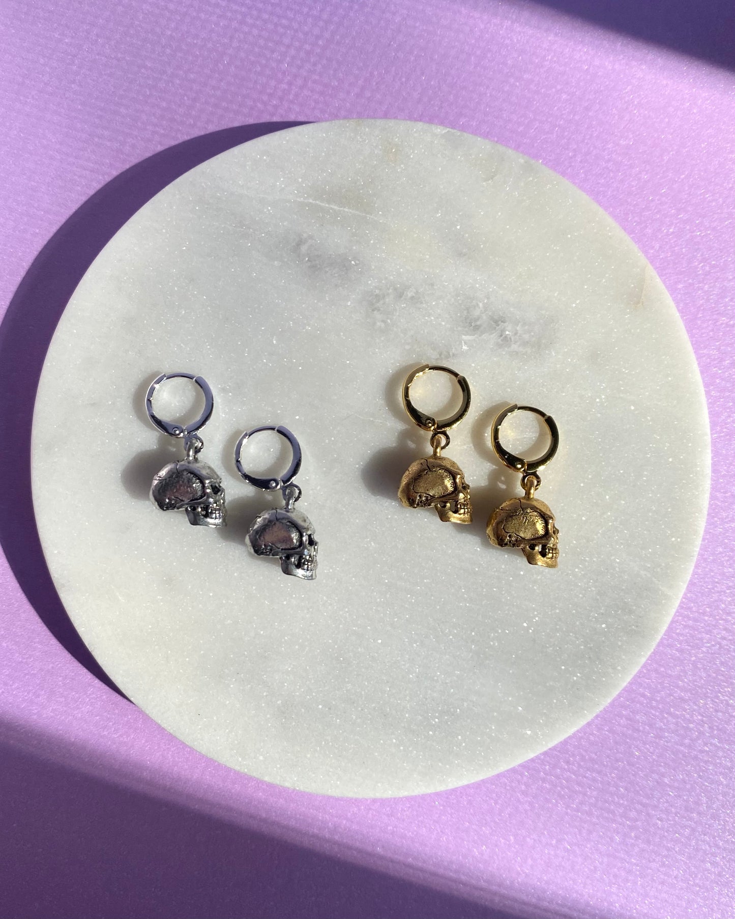 Skull Earrings (Silver and Gold)