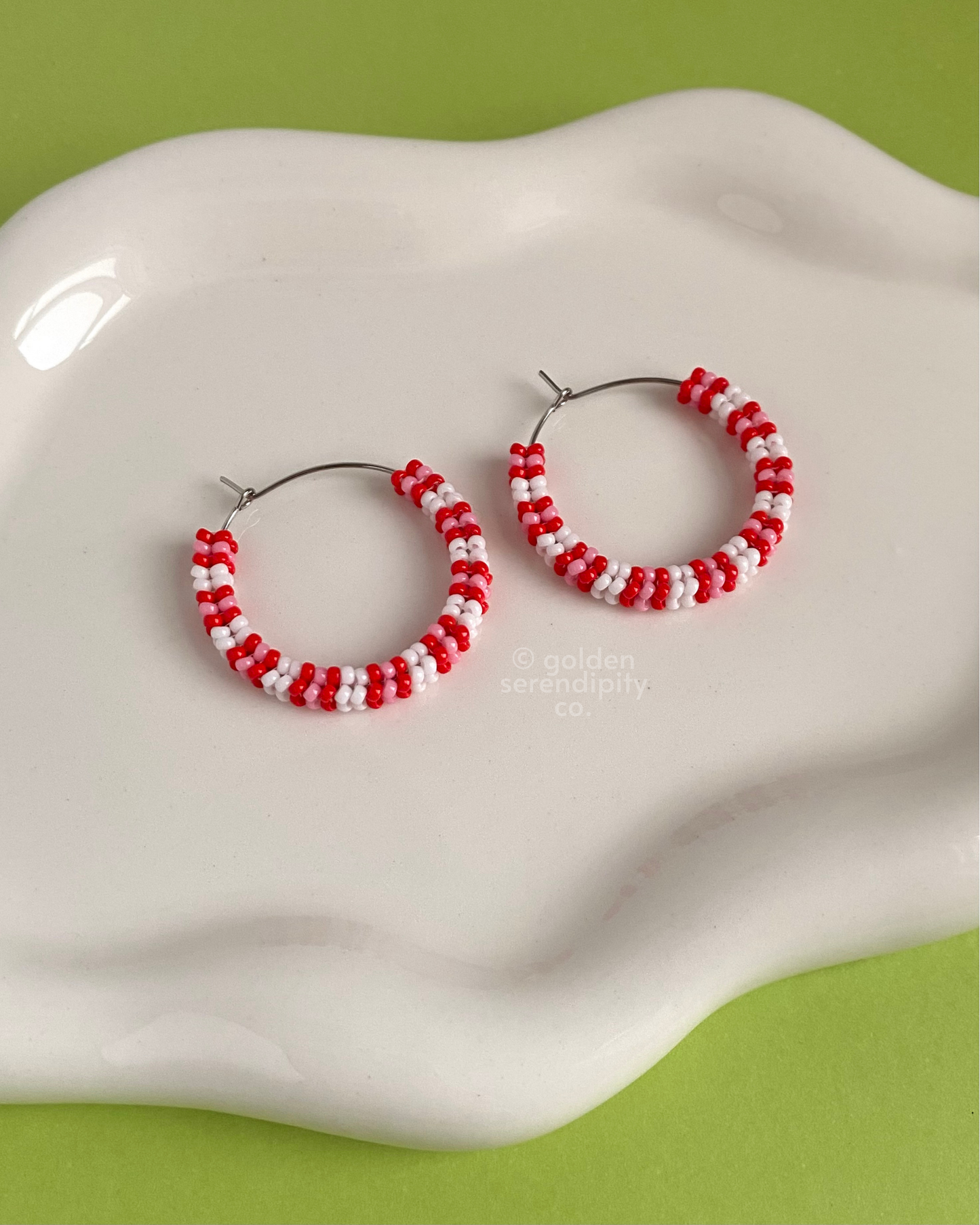 Holiday Beaded Hoops