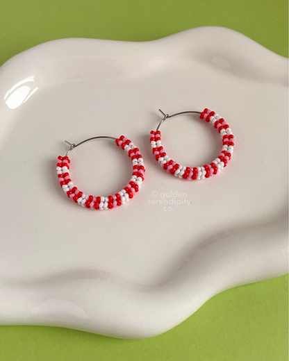 Holiday Beaded Hoops