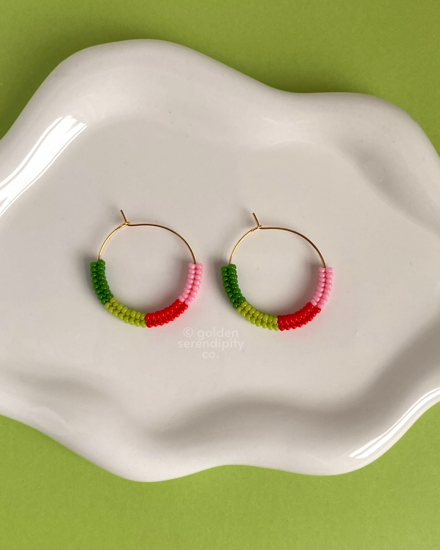 Holiday Beaded Hoops