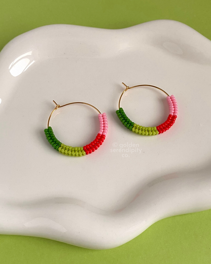 Holiday Beaded Hoops