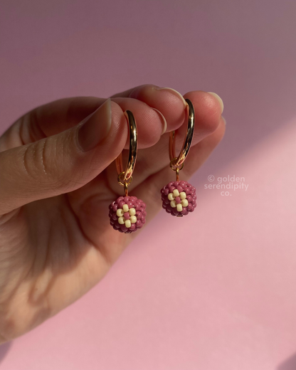 Autumn Daisy Charm Hoops