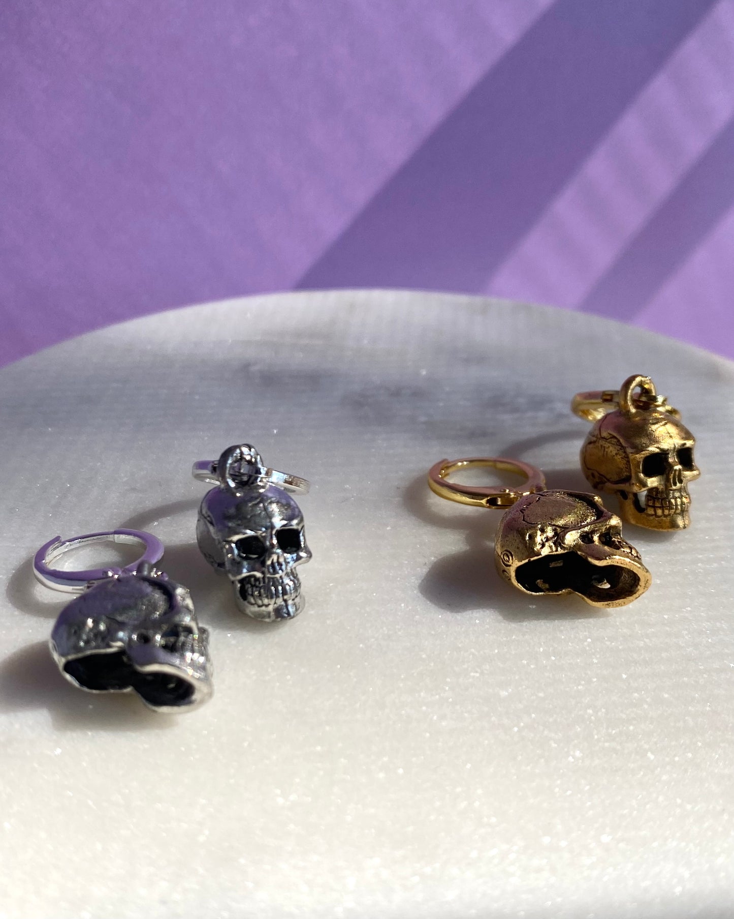 Skull Earrings (Silver and Gold)