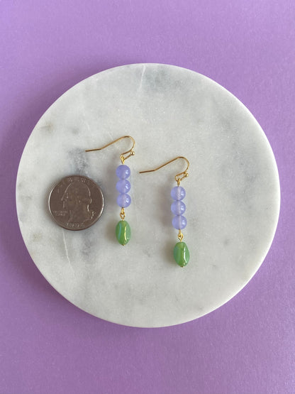 Lavender Beaded Earrings