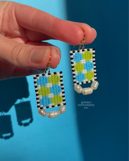 Blue + Green Geometric Pearls