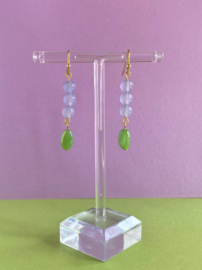 Lavender Beaded Earrings