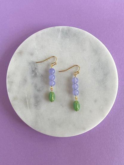 Lavender Beaded Earrings