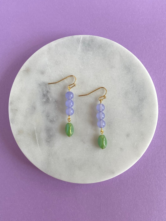 Lavender Beaded Earrings