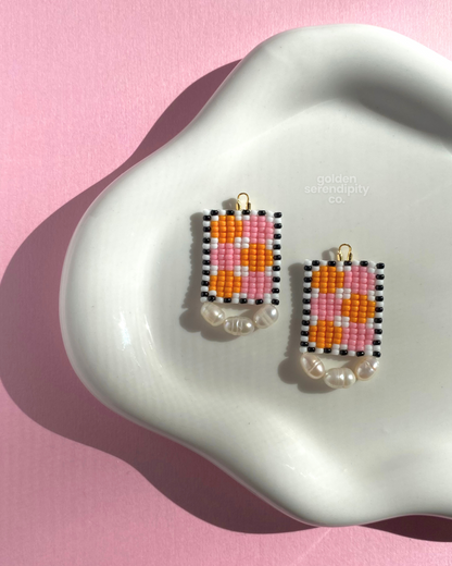 Pink + Orange Geometric Pearls