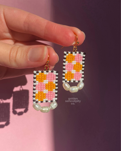 Pink + Orange Geometric Pearls