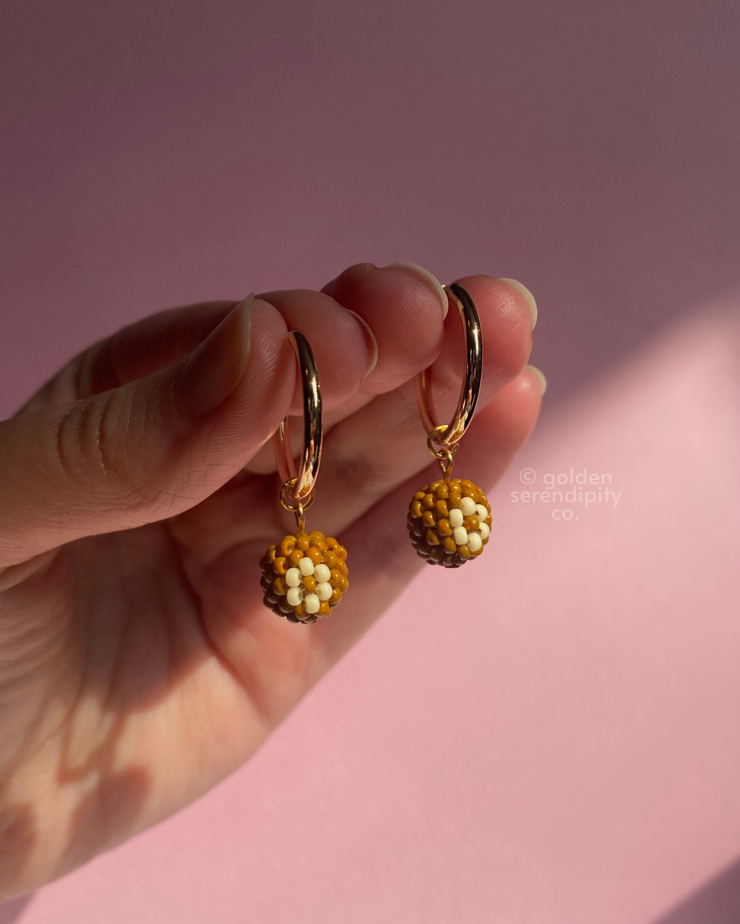 Autumn Daisy Charm Hoops