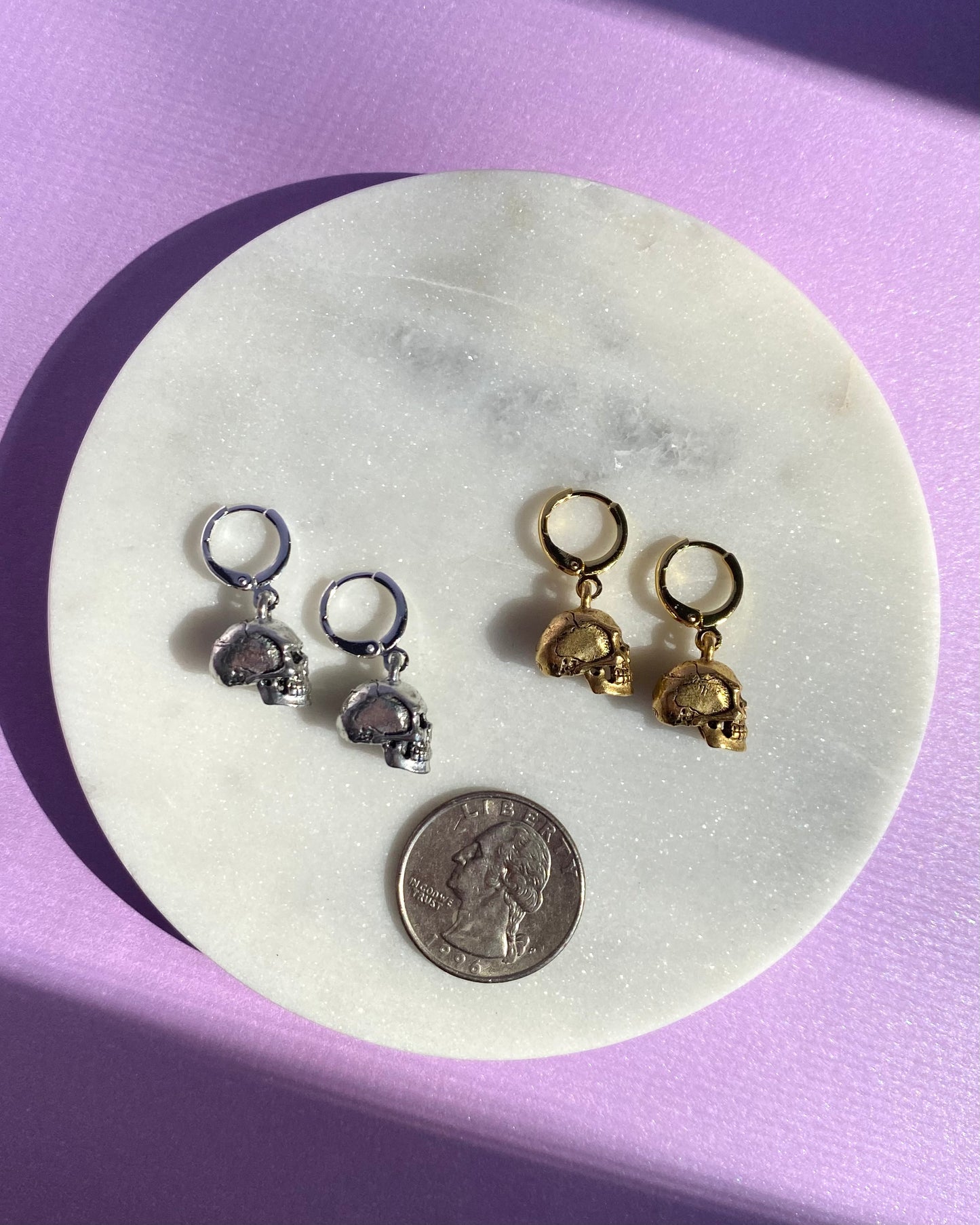 Skull Earrings (Silver and Gold)