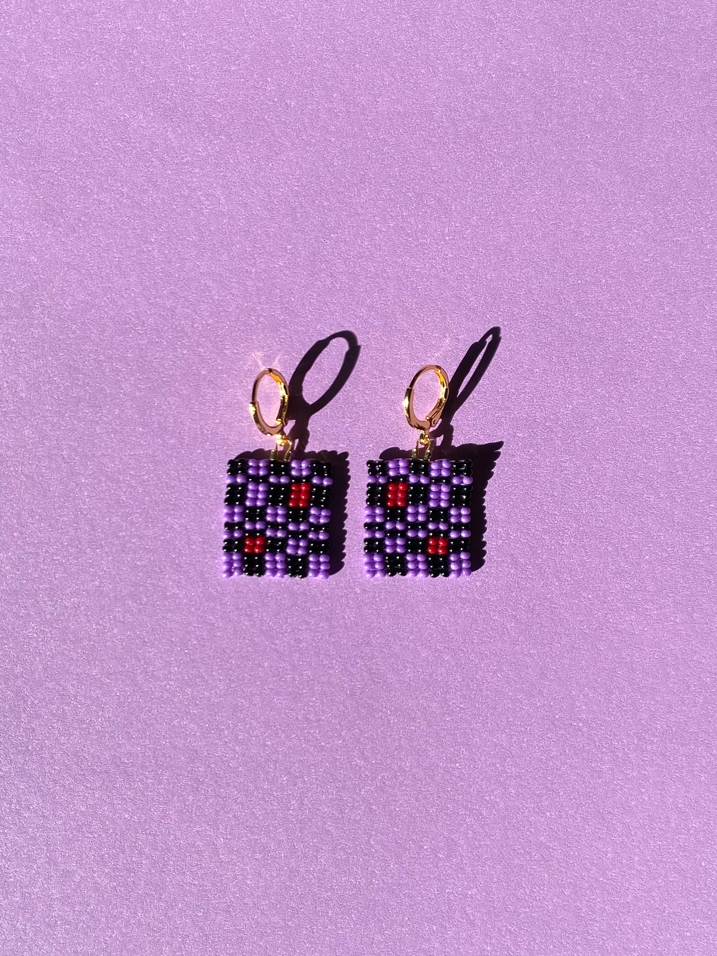 Feeling Gutsy Checkered Seed Bead Earrings