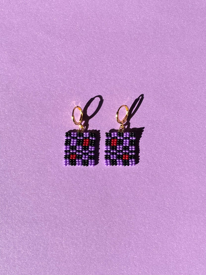 Feeling Gutsy Checkered Seed Bead Earrings