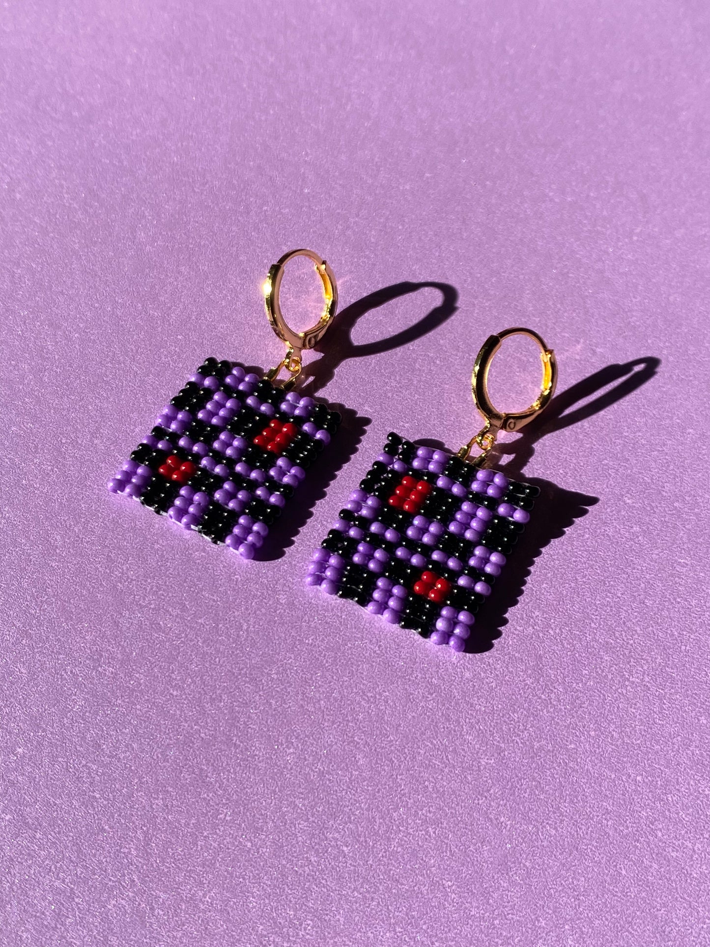 Feeling Gutsy Checkered Seed Bead Earrings