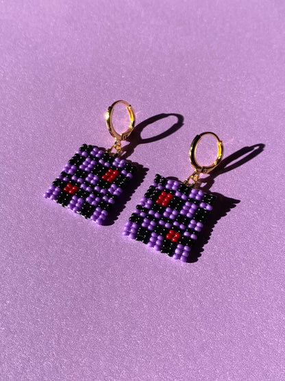 Feeling Gutsy Checkered Seed Bead Earrings