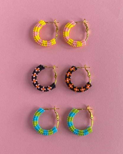 Mini Beaded Hoops