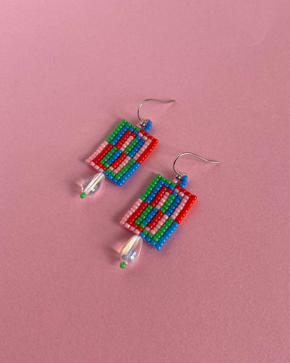 Abstract Iridescence Dangle Earrings