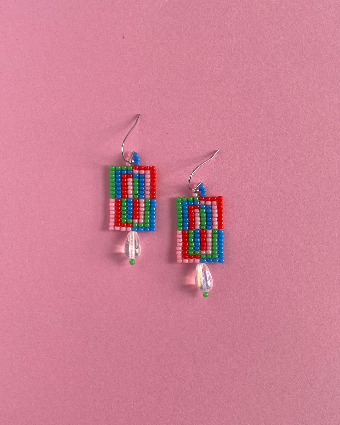 Abstract Iridescence Dangle Earrings